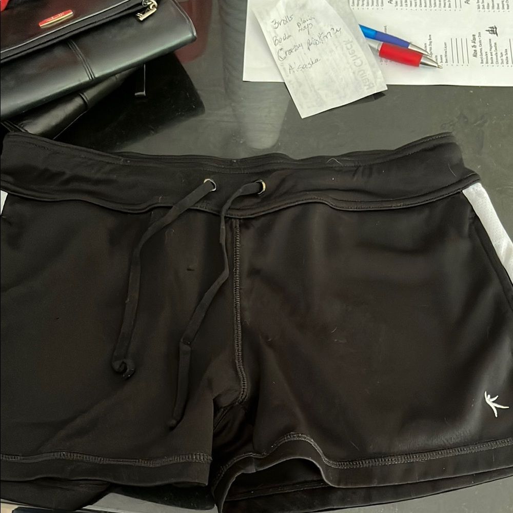 Black Athletic Shorts with White Accents size m